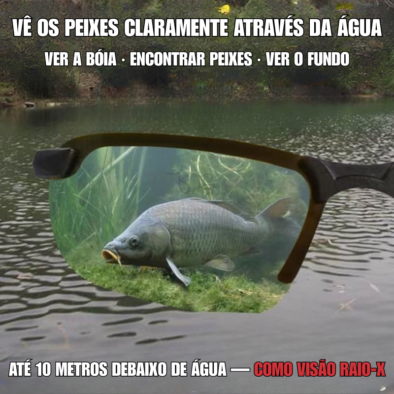 [Tecnologia Alemã] Óculos Polarizados de Pesca Masculinos – Perfeitos para Ver Peixes e o Fundo da Água nos Lagos