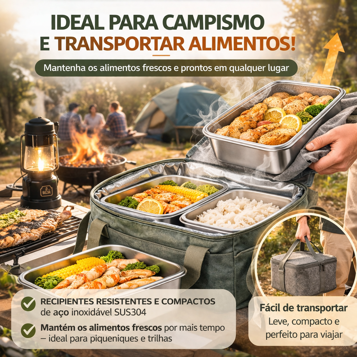 A solução para um frigorífico sempre organizado e sem odores – Recipientes em aço inox SUS304 (25×20×6 cm)
