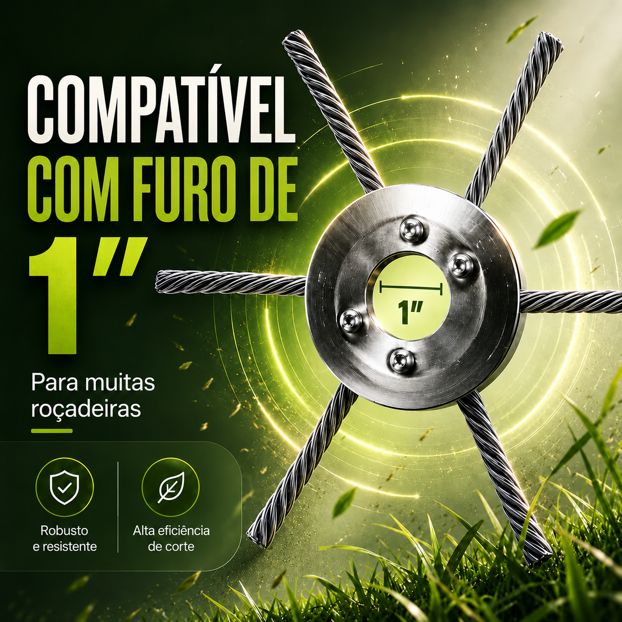 Cabeça de Corte para Roçadora com 6 Braços de Aço Entrançado — Resistente e Potente Contra as Ervas Daninhas Mais Difíceis