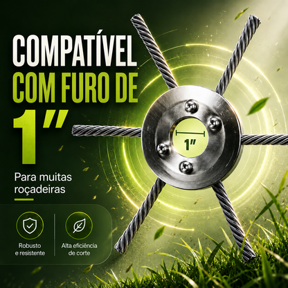 Cabeça de Corte para Roçadora com 6 Braços de Aço Entrançado — Resistente e Potente Contra as Ervas Daninhas Mais Difíceis