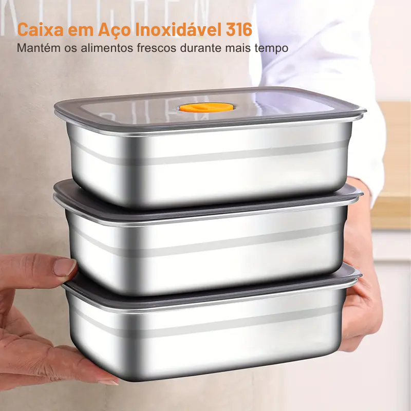 Bandeja de Aço Inoxidável 316 – Solução segura e prática para conservar alimentos (19x14x6cm)