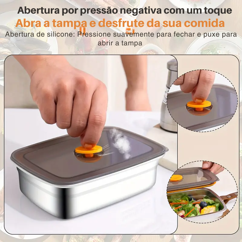 Bandeja de Aço Inoxidável 316 – Solução segura e prática para conservar alimentos (19x14x6cm)