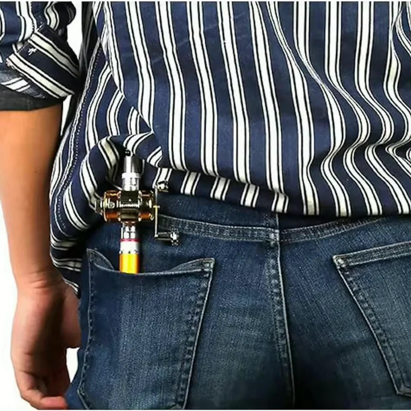 Conjunto De Vara De Pesca Com Carretilha Mini Telescópica De Bolso + Carretilha