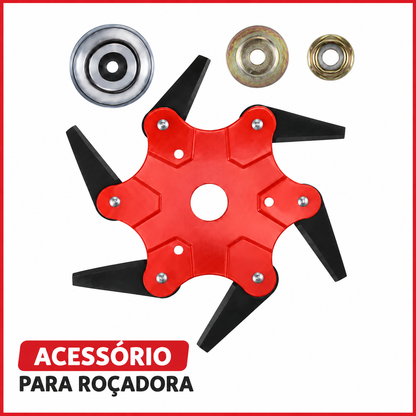 Lâmina de Aço com 6 Dentes para Roçadora (Acessórios Incluídos)
