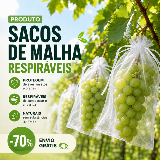 Sacos De Malha Respiráveis Reutilizáveis Para Proteção De Frutas E Vegetais – Proteja Contra Insetos, Moscas-Das-Frutas E Pássaros