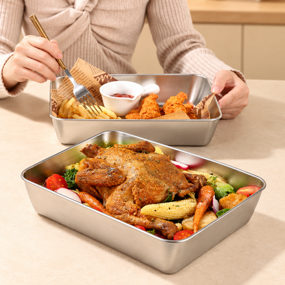 Recipiente alimentar em aço inoxidável SUS304 de 2400 ml – para porções maiores e uma arrumação mais organizada