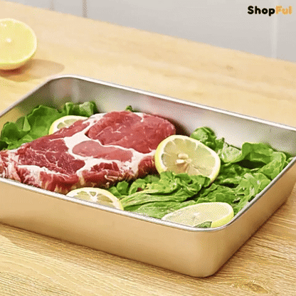 [🎁 Conjunto 7+2 Grátis]  SUS304 Caixas Com Tampa Para Tabuleiro De Servir Em Aço Inoxidável  – Saudáveis, Premium e Compatíveis com Micro-ondas (2000ml)
