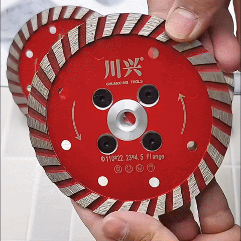 Disco De Corte E Desbaste Turbo De Diamante 110MM Para Granito, Mármore E Pedra (Flange Incluído)