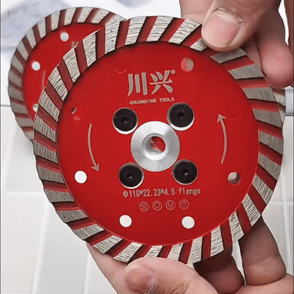 Disco De Corte E Desbaste Turbo De Diamante 110MM Para Granito, Mármore E Pedra (Flange Incluído)