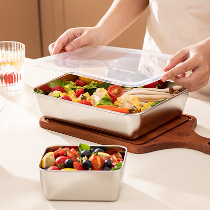 BestSeller™ - Caixas Para Conservação De Alimentos, Bandeja Retangular De Aço Inox SUS304 (25x20x5cm)