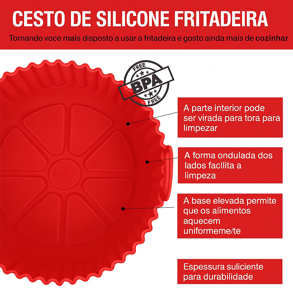 Bandeja de Silicone Inteligente e Multifuncional – Antiaderente, Resistente ao Calor, Compatível com Todos os Tipos de Equipamentos