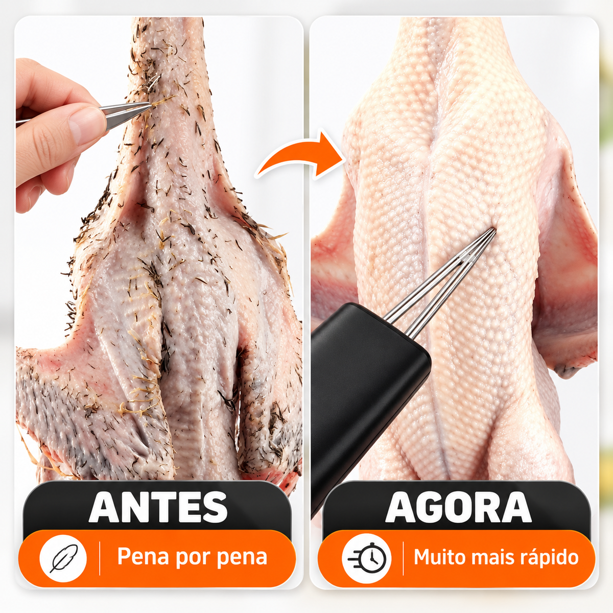 Depenador Portátil para Aves e Animais – Remove Penas e Pelos Finos