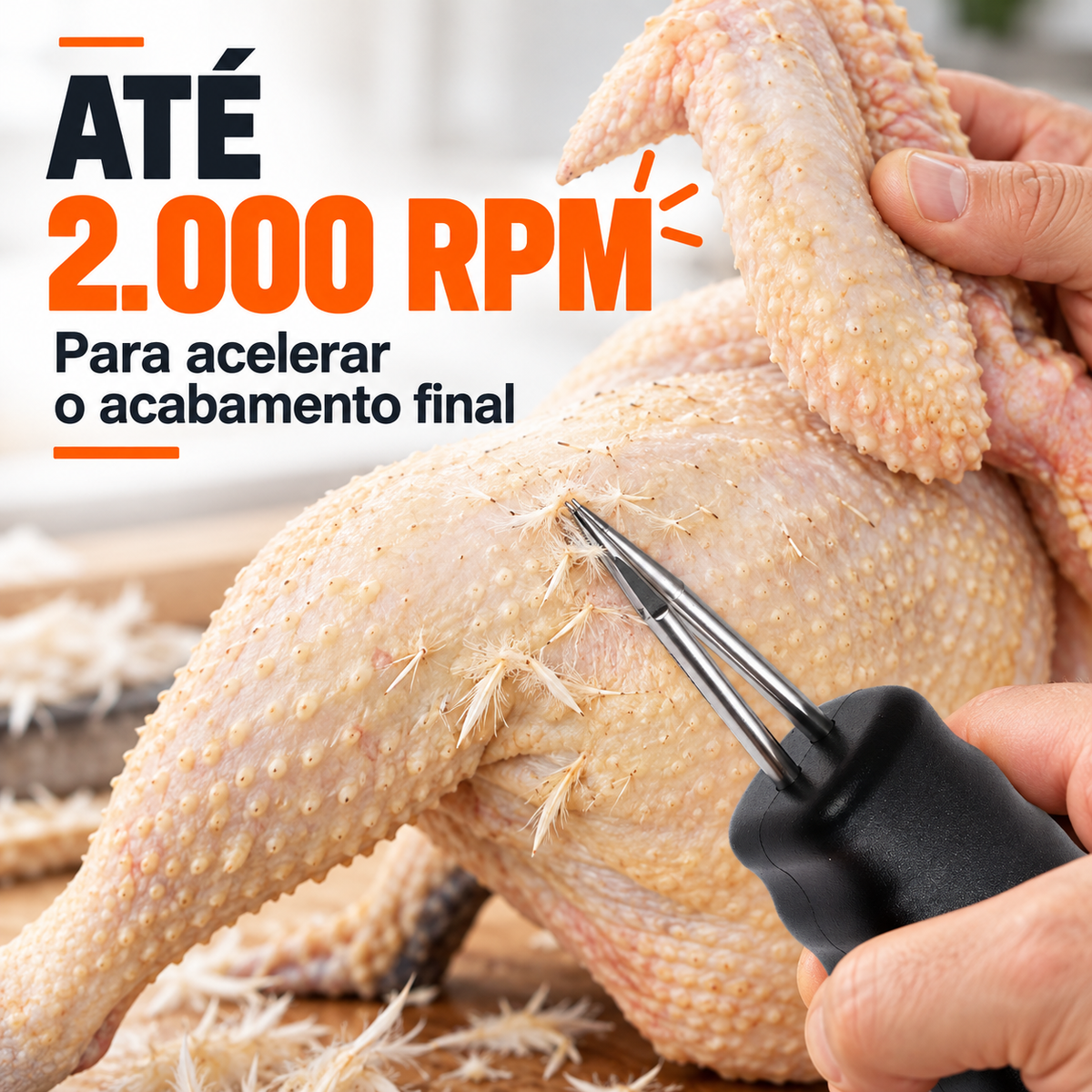 Depenador Portátil para Aves e Animais – Remove Penas e Pelos Finos