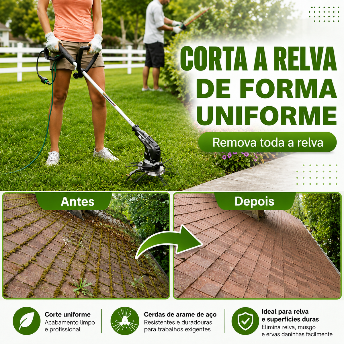 A cabeça do cortador tem 6 ramos tecidos com fio de aço resistente