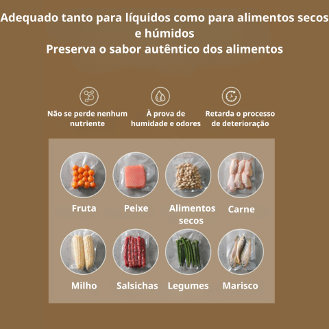 Máquina de selagem a vácuo para alimentos – conservação prolongada – inclui 100 sacos de vácuo grátis