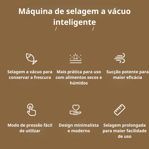 Máquina de selagem a vácuo para alimentos – conservação prolongada – inclui 100 sacos de vácuo grátis