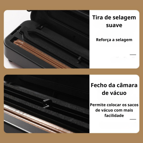 Máquina de selagem a vácuo para alimentos – conservação prolongada – inclui 100 sacos de vácuo grátis