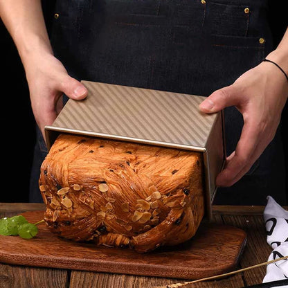 Forma Ondulada Para Pão De Forma 450g Com Tampa – Forma Antiaderente Para Panificação, Bolo E Forno