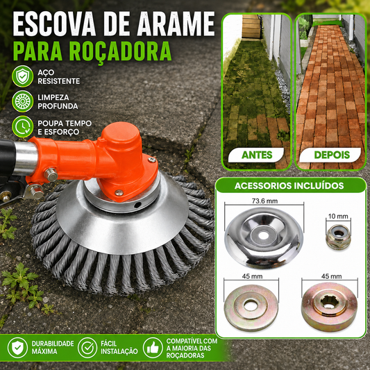 Lâmina de Corte de Relva em Arame de Aço Super Resistente 360° (Inclui Kit de Adaptadores)