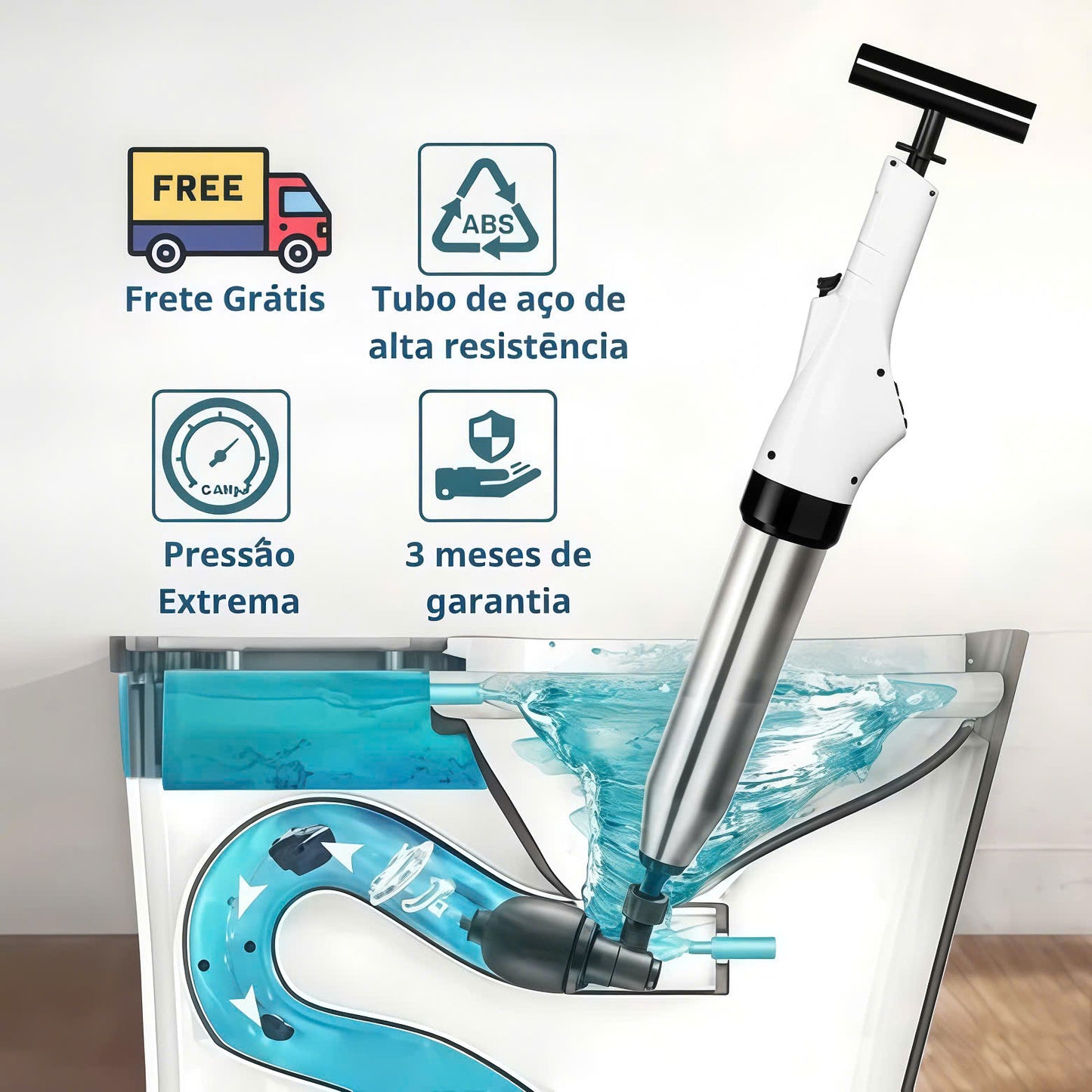 Desentupidor de Esgotos de Alta Pressão Ultra Burst.